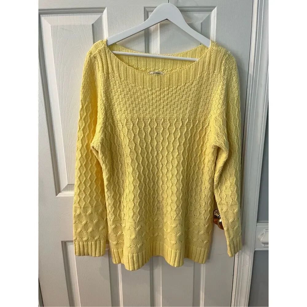 Croft & Barrow Yelliw Boat Neck Body Fit Sweater sz L